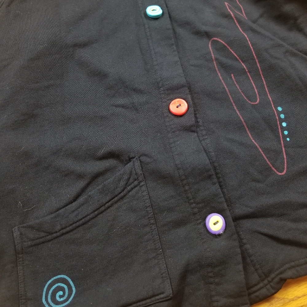 VTG 90's Picasso Art Style Design Coat Sweater - Picture 6 of 9